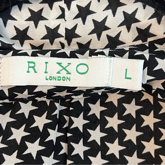 Rixo Sadie Black and White Star Print Silk Blouse size Large - Picture 5 of 7